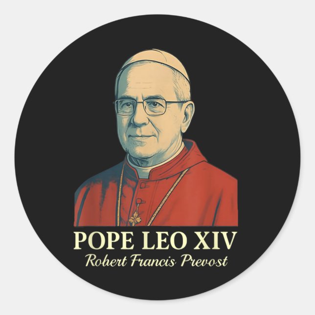 Adesivo Papa Leo Xiv Robert Francis Previne _8 (Frente)