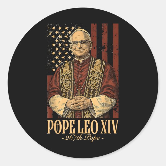 Adesivo Papa Leo Xiv Robert Francis Prevost (Frente)