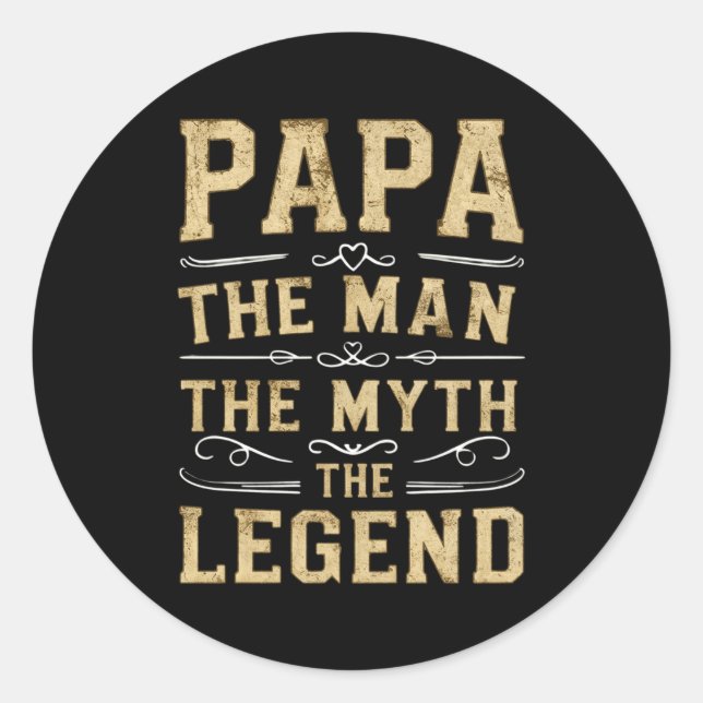 Adesivo Papa The Man The Myth The Legend Fathers Day  (Frente)
