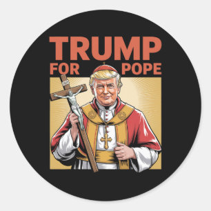 Adesivo Papa Trump Engraçado Trump Vaticano Cristão Retro