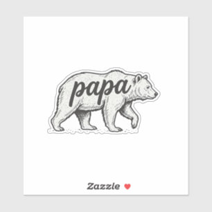 Adesivo Papa Urso Desenho Vetorial de Gravura Vintage_1