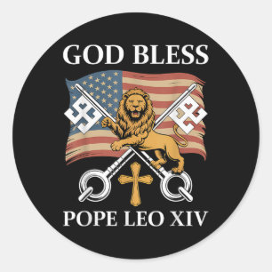 Adesivo Papa vaticano Leo Xiv - Papa Deus abençoe Leo Xiv
