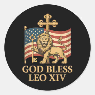 Adesivo Papa vaticano Leo Xiv - Papa Deus abençoe Leo Xiv
