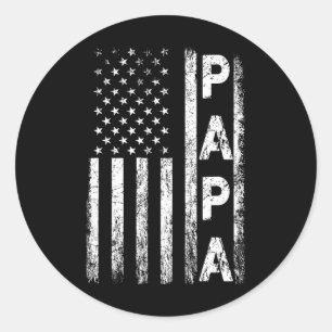 Adesivo Papa Vintage American Flag Dia de os pais 4 De Jul