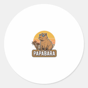 Adesivo PAPABARA Design Vetorial de Capivara Pai Retro_1
