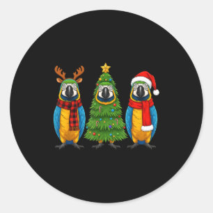 Adesivo Papagaio Arara Azul e Amarelo de Natal Retrô com P