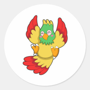 Adesivo Papagaio com Cabeça Verde