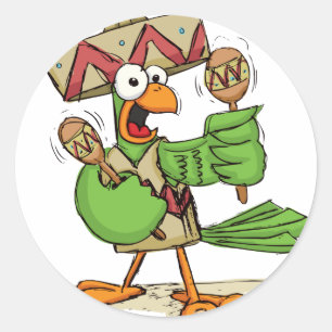 Adesivo Papagaio com Maracas