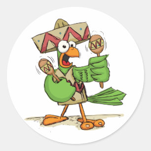 Adesivo Papagaio com Maracas