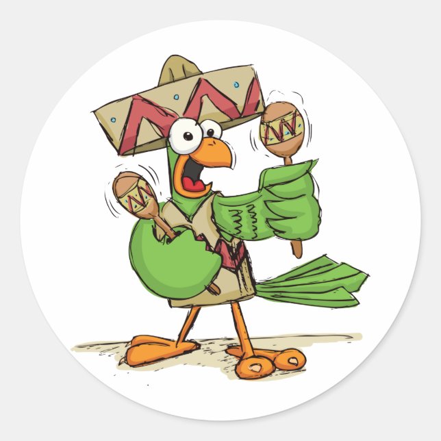 Adesivo Papagaio com Maracas (Frente)