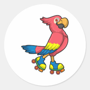 Adesivo Papagaio com skates