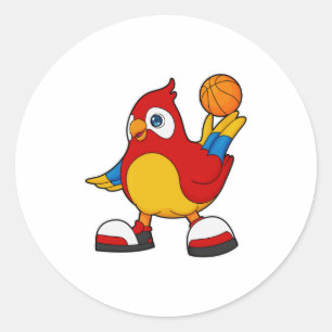 Adesivo Papagaio como jogador de basquetebol