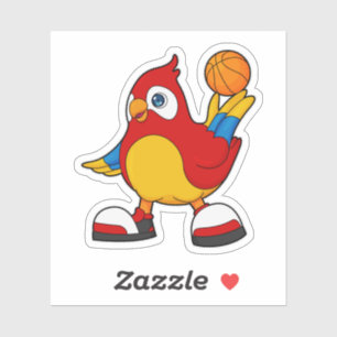 Adesivo Papagaio como jogador de basquetebol