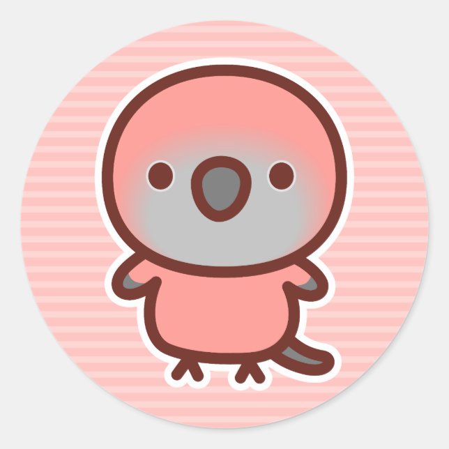 Adesivo Papagaio de Rosa Bourke (Frente)