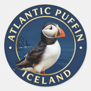 Adesivo 🐧 Papagaio-do-mar Atlântico Vida Selvagem Islândi