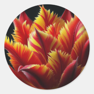 Adesivo Papagaio Tulip Floral Vermelho e Amarelo