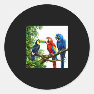 Adesivo Papagaios aves tropicais havaí festa de verão na p