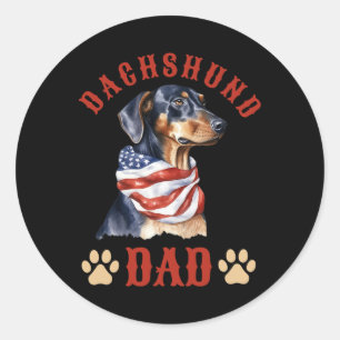 Adesivo Papai Dachshund Dia dos Pais 4 de Julho