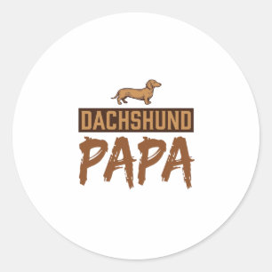 Adesivo Papai Dachshund Gravação Vintage Design de Papai C