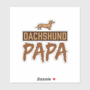 Adesivo Papai Dachshund Gravação Vintage Design de Papai C