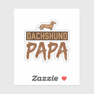 Adesivo Papai Dachshund Gravação Vintage Design de Papai C