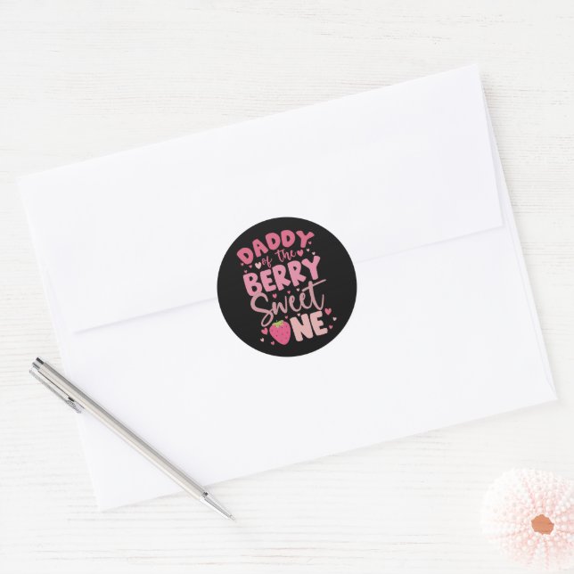 Adesivo Papai do Doce Morango de Morango Aniversário (Envelope)