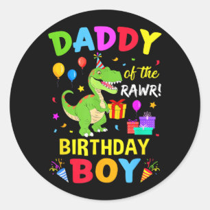 Adesivo Papai do Menino T-Rex de Aniversário Camiseta Dive