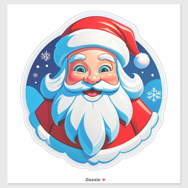Adesivo Papai Noel Alegre (Folha)