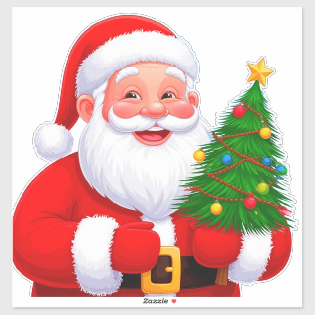 Adesivo Papai Noel Alegre (Folha)