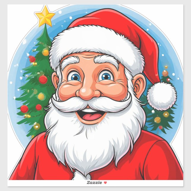 Adesivo Papai Noel Alegre (Folha)