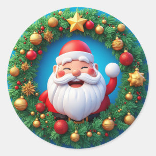Adesivo Papai Noel Alegre Com Natal Nevado