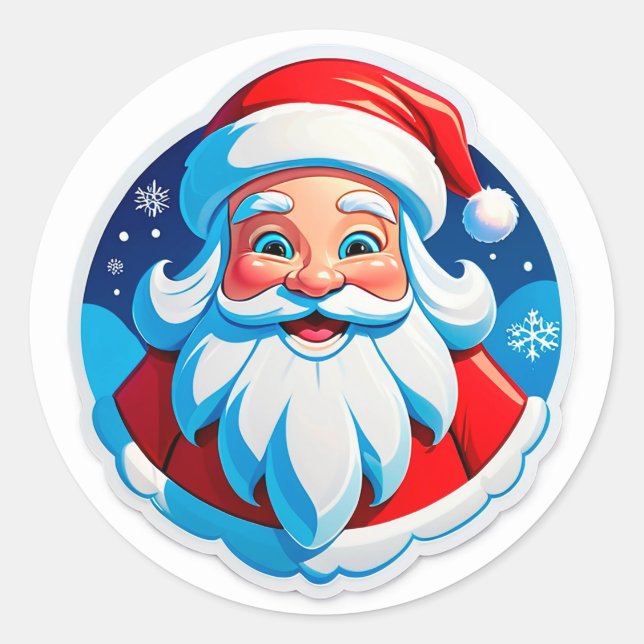 Adesivo Papai Noel Alegre Decoração de Férias de Natal (Frente)