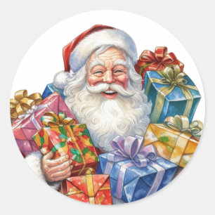 Adesivo Papai Noel Alegre no Traje Vermelho Tradicional