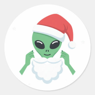 Adesivo Papai Noel Alien Divertido Natal OVNI Feriado