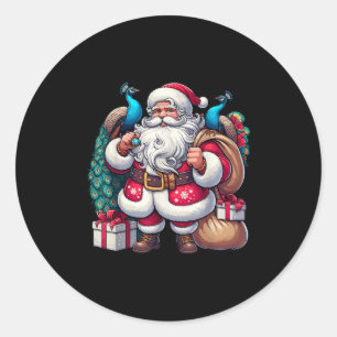 Adesivo Papai Noel Americano segurando Natal Presente