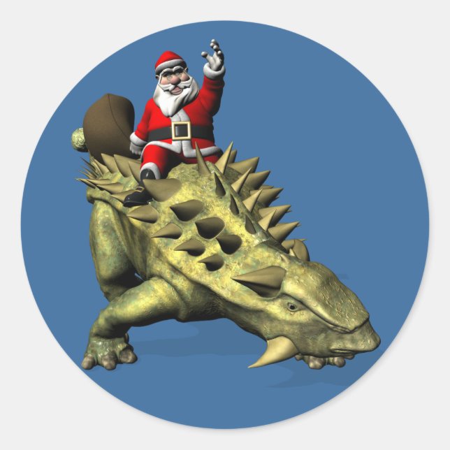 Adesivo Papai Noel Andando Em Talarurus (Frente)