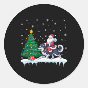 Adesivo Papai Noel Andando no Alasca Klee Kai Dog Boys Men