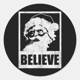Adesivo Papai Noel Antigo Acredite no Natal Retro Em Julho