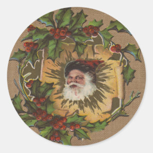 Adesivo Papai Noel Antigo Azevinho Natal Antigo