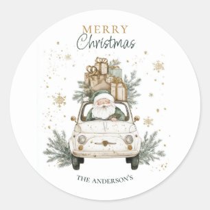 Adesivo Papai Noel aquarela elegante neve carro Natal feli