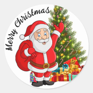 Adesivo Papai Noel Árvore de Natal e Presentes