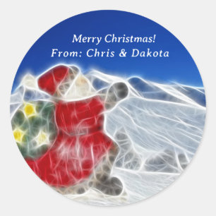 Adesivo Papai Noel, Atravessando a Neve de Natal