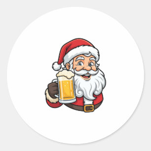 Adesivo Papai Noel Bebendo Cerveja Gráfico de Natal