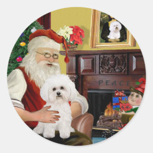 Adesivo Papai noel Bichon Frise nº 2