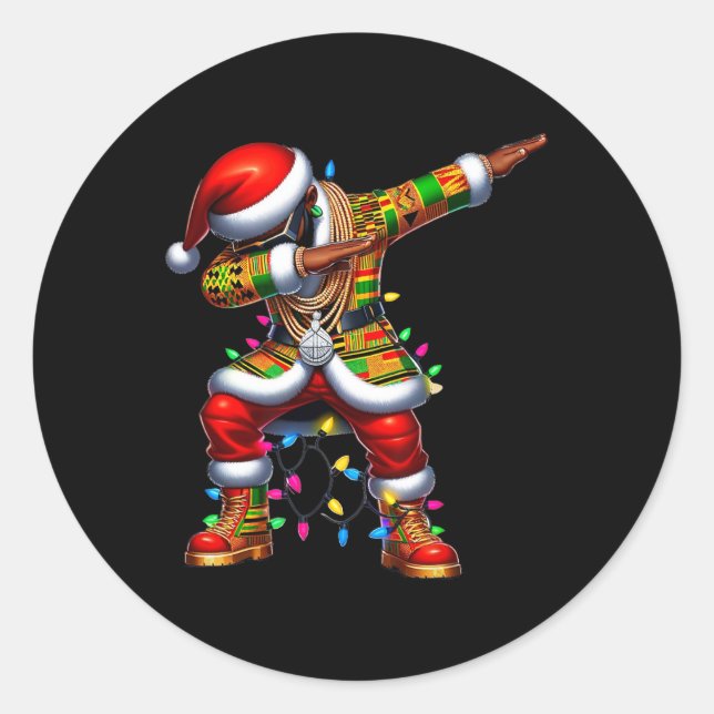 Adesivo Papai Noel Black African American Pajamas 0 (Frente)