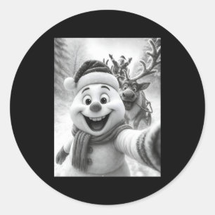 Adesivo Papai Noel Boneco de Neve Rena Tomando Uma Foto Se