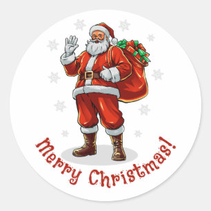 Adesivo Papai Noel Clássico trazendo presentes de Natal