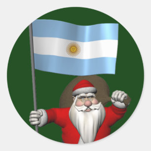 Adesivo Papai Noel com a bandeira de Argentina