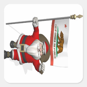Adesivo Papai Noel com a bandeira de Califórnia