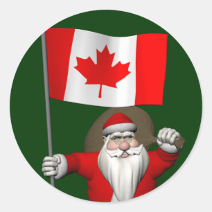 Adesivo Papai Noel com a bandeira de Canadá